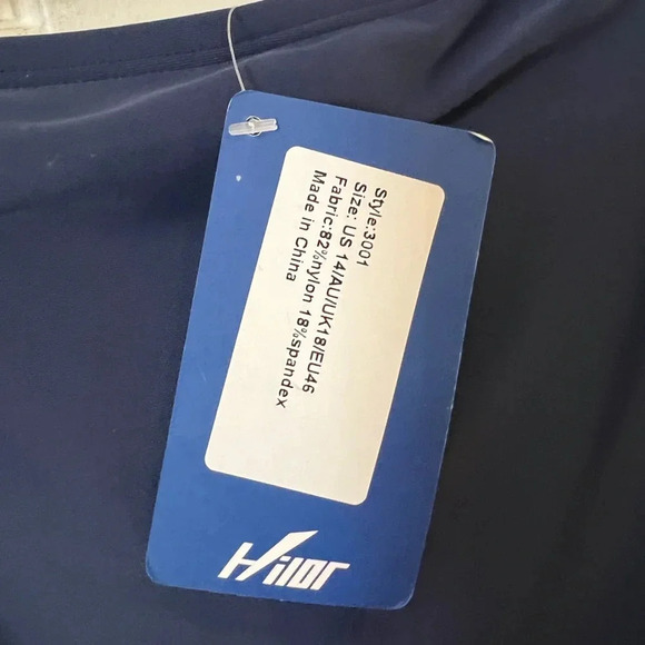 Hilor, High Waisted Swim Skirt w/built in brief, Women's, Navy Blue Size 14, NEW - Picture 4 of 5